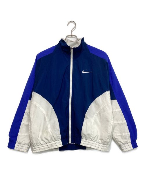 NIKE（ナイキ）NIKE (ナイキ) 90sナイロンジャケット ホワイト×ネイビー サイズ:Mの古着・服飾アイテム