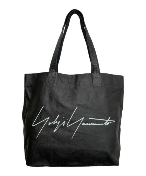 YOHJI YAMAMOTO（ヨウジヤマモト）YOHJI YAMAMOTO (ヨウジヤマモト) ビッグロゴレザーノベルティトートバッグ ブラックの古着・服飾アイテム