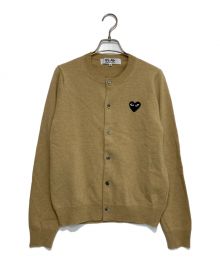 PLAY COMME des GARCONS（プレイ コムデギャルソン）の古着「ハートワッペンニットカーディガン」｜ベージュ