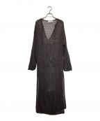 THREE DOTSスリードッツ）の古着「Cotton linen mesh l/s dress」｜グレー