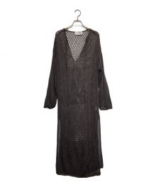 THREE DOTS（スリードッツ）の古着「Cotton linen mesh l/s dress」｜グレー