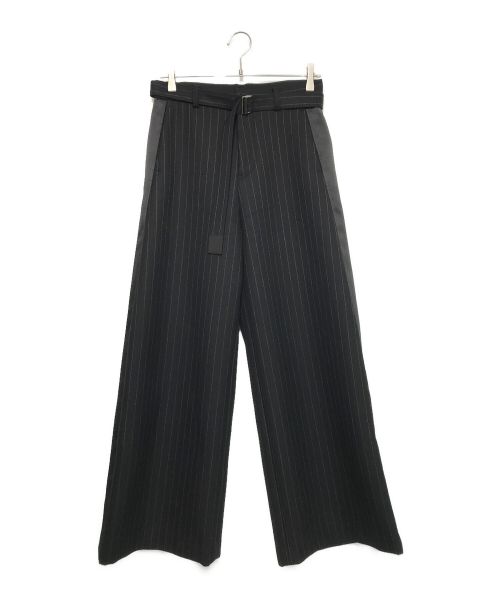 sacai（サカイ）sacai (サカイ) CHALK STRIPE BONDING PANTS ネイビー サイズ:1の古着・服飾アイテム