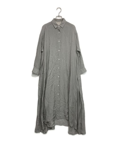 BEARDSLEY（ビアズリー）BEARDSLEY (ビアズリー) ストライプシャツワンピース グレー サイズ:Fの古着・服飾アイテム