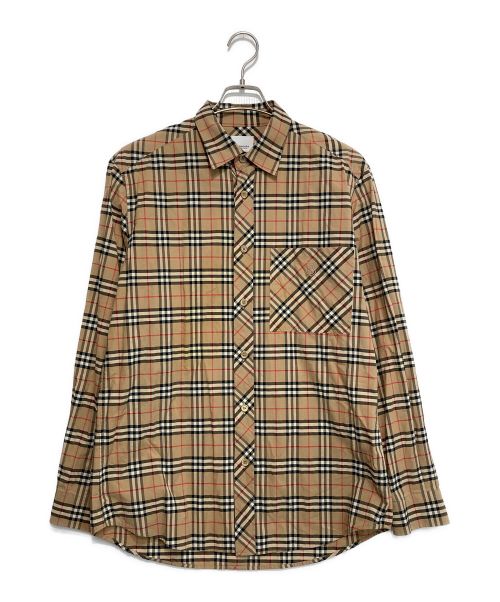 BURBERRY LONDON（バーバリーロンドン）BURBERRY LONDON (バーバリーロンドン) TBロゴ ノバチェックシャツ ブラウン サイズ:Mの古着・服飾アイテム