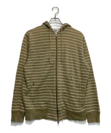 stussy（ステューシー）の古着「フルジップボーダーパーカー」｜ベージュ