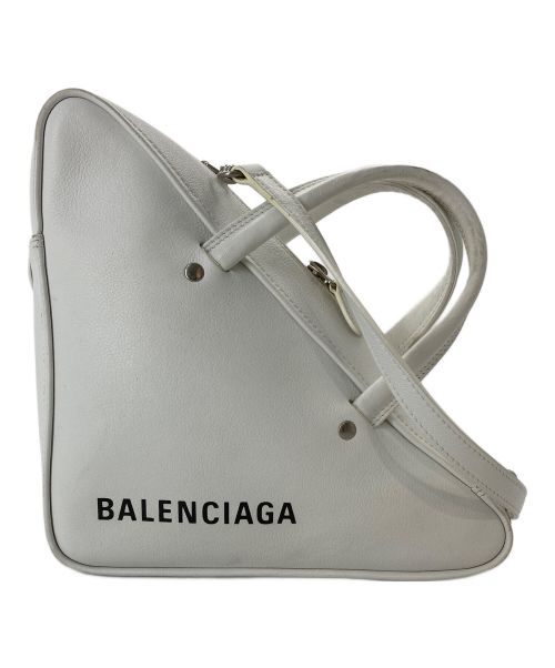 BALENCIAGA（バレンシアガ）BALENCIAGA (バレンシアガ) TRIANGLE DUFFLE/トライアングルバッグ ホワイトの古着・服飾アイテム