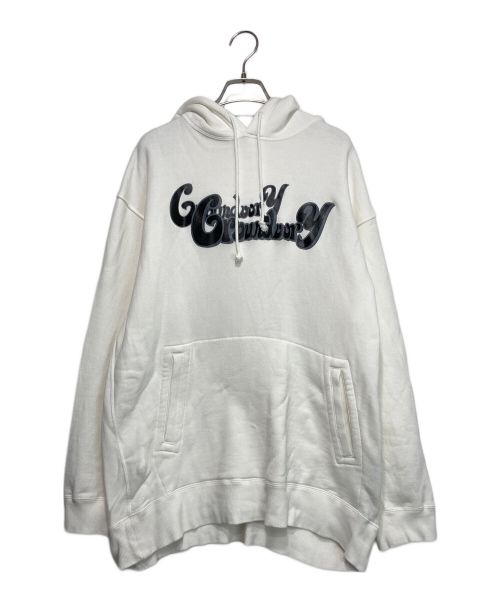 GROUND Y（グラウンドワイ）GROUND Y (グラウンドワイ) LOGO FLEECE LINING HOODIE ホワイト サイズ:3の古着・服飾アイテム