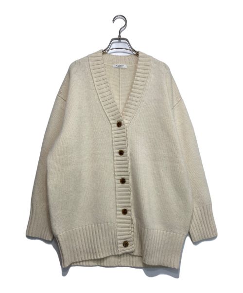 MACPHEE（マカフィ）MACPHEE (マカフィ) LAMB CASHMERE VNECK CARDIGAN ホワイト サイズ:Sの古着・服飾アイテム