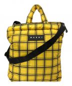 MARNIマルニ）の古着「PUFF TOTE NS NYLON CHECK PRINT」｜イエロー