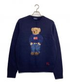 POLO RALPH LAURENポロ・ラルフローレン）の古着「星条旗着用ポロベアニット」｜ネイビー