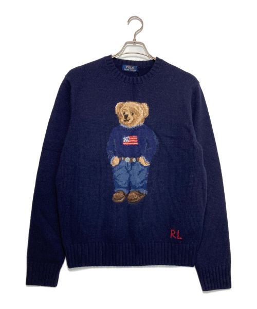 POLO RALPH LAUREN（ポロ・ラルフローレン）POLO RALPH LAUREN (ポロ・ラルフローレン) 星条旗着用ポロベアニット ネイビー サイズ:M 未使用品の古着・服飾アイテム