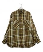 DAIWA PIER39ダイワ ピア39）の古着「TECH ELBOW PATCH WORK SHIRTS FLANNEL PLAIDS」｜ブラウン