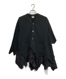 BLACK COMME des GARCONS（ブラック コムデギャルソン）の古着「Faux Fur Hem Cardigan カーディガン」｜ブラック