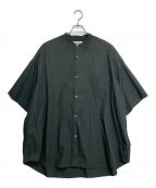 Graphpaperグラフペーパー）の古着「Oxford S/S Oversized BandCollarShirt」｜ブラック