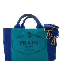 PRADA（プラダ）の古着「カナパ２wayミニトートバッグ」｜ブルー×グリーン