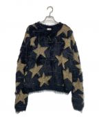 Saint Laurent Parisサンローランパリ）の古着「Black Star Patterned Lurex Jacquard Sweater」｜ブラック×ゴールド