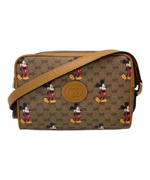 GUCCI（グッチ）GUCCI (グッチ) DISNEY (ディズニー) ミニGGスプリーム Mickeyショルダーバッグ ベージュの古着・服飾アイテム