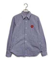 PLAY COMME des GARCONS×Invader（プレイ コムデギャルソン×インベーダー）の古着「ストライプシャツ」｜ブルー