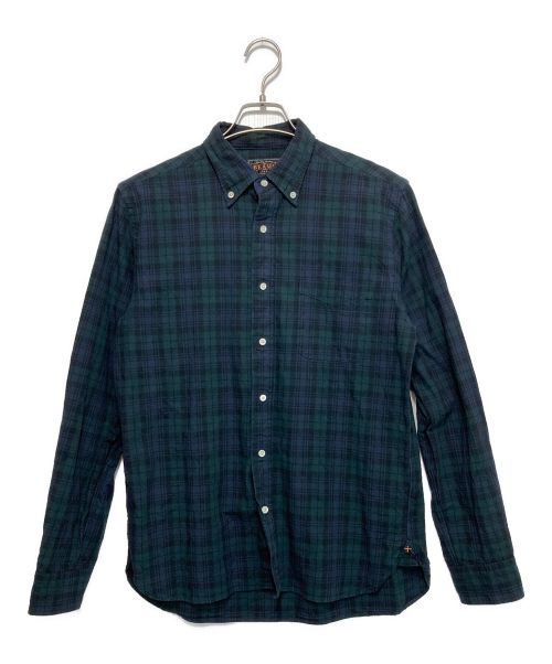 BEAMS PLUS（ビームスプラス）BEAMS PLUS (ビームスプラス) B.D. Indigo Yarn Tartan ネイビー×グリーン サイズ:Mの古着・服飾アイテム