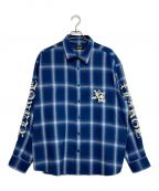 X-LARGEエクストララージ）の古着「OLD ENGLISH L/S FLANNEL SHIRT」｜ブルー