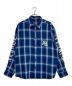 X-LARGE（エクストララージ）の古着「OLD ENGLISH L/S FLANNEL SHIRT」｜ブルー