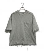 MAISON SPECIALメゾンスペシャル）の古着「Cut-Off Prime-Over Crew Neck Pocket T-Shirt」｜グレー