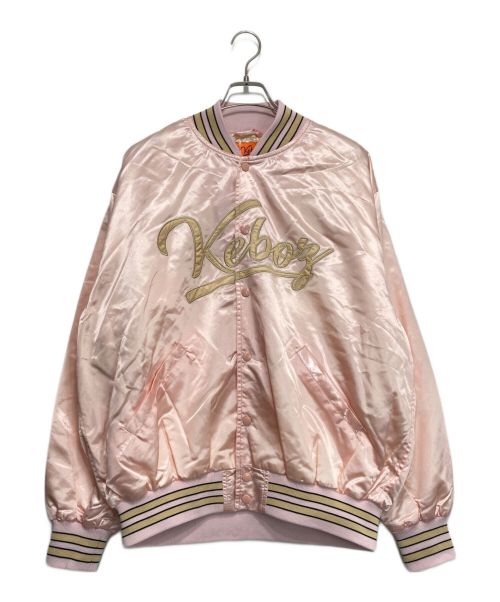 KEBOZ（ケボズ）KEBOZ (ケボズ) satin varsity jacket ピンク サイズ:L 未使用品の古着・服飾アイテム