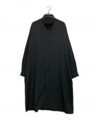 Yohji Yamamoto pour hommeヨウジヤマモト プールオム）の古着「Long Blouse Wrinkled Gabardine」｜ブラック