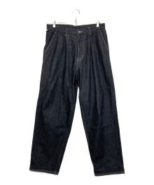 Graphpaper（グラフペーパー）の古着「COLORFAST DENIM TWO TUCK PANTS」｜ブラック