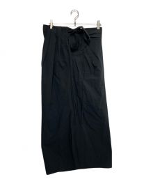 Mame Kurogouchi（マメクロゴウチ）の古着「Dry Touch Cotton Wrap Style Skirt」｜ブラック