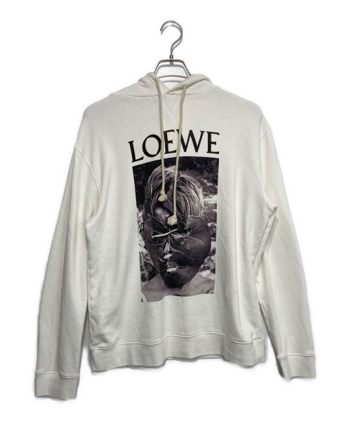 LOEWE（ロエベ）LOEWE (ロエベ) KEN HEYMAN HOODIE ホワイト サイズ:XLの古着・服飾アイテム