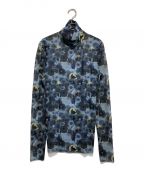 GANNIガニー）の古着「Printed Mesh Long Sleeve Rollneck」｜ブルー