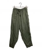 LIMI feuリミフゥ）の古着「PRODUCT DYED TWILL WAIST ELASTIC PANTS」｜グリーン