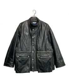 MAISON SPECIAL（メゾンスペシャル）の古着「Hand Rub-Off Buffalo Leather Prime-Over Hunting Stand Blouson」｜ブラック