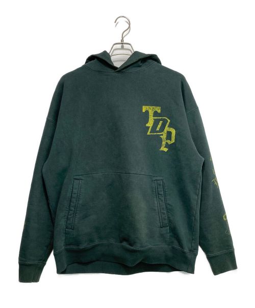 TAIN DOUBLE PUSH（タイン ダブルプッシュ）TAIN DOUBLE PUSH (タイン ダブルプッシュ) DOUBLE PUSH HEAVY HOODIE グリーン サイズ:Mの古着・服飾アイテム