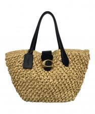 COACH (コーチ) TEXTURED PAPER STRAW SMALL TOTE BAG ベージュ サイズ:-