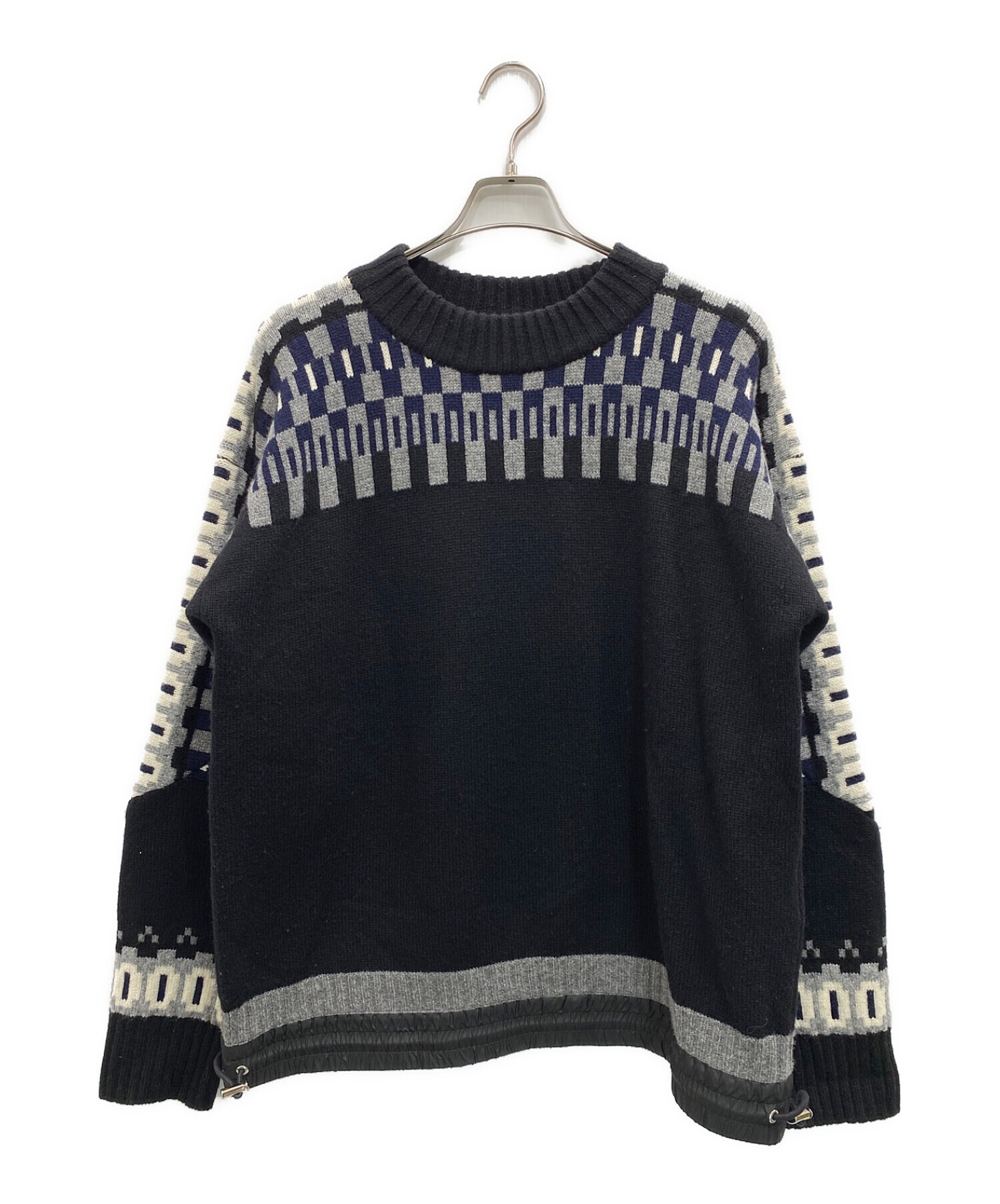 sacaiサカイ Wool Knit Pullover ブラック | premiercosmeticos.es