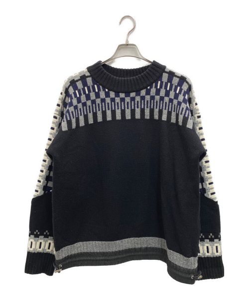 sacai（サカイ）sacai (サカイ) Wool Knit Pullover ブラック サイズ:2の古着・服飾アイテム