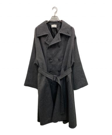 【中古・古着通販】soerte (ソエルテ) Oversize double breasted stand collar coat グレー  サイズ:2｜ブランド・古着通販 トレファク公式【TREFAC FASHION】スマホサイト