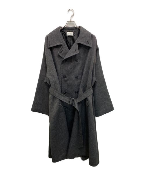 soerte（ソエルテ）soerte (ソエルテ) Oversize double breasted stand collar coat グレー サイズ:2の古着・服飾アイテム