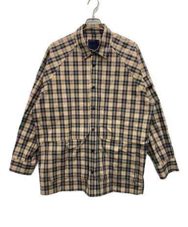 [中古]meanswhile(ミーンズワイル)のメンズ トップス COTTON CHECK OVERLAP SH