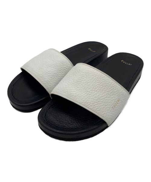 CULLNI（クルニ）CULLNI (クルニ) Leather Shower Sandals ブラック×ホワイト サイズ:アウトソール27ｃｍの古着・服飾アイテム