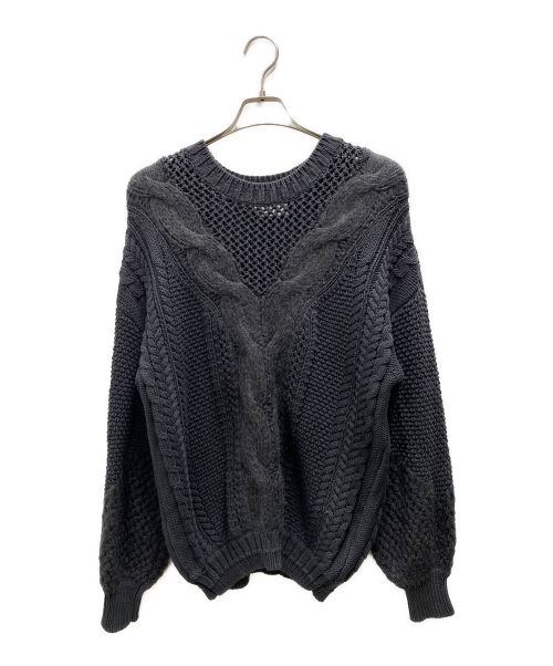 Ameri（アメリ）Ameri (アメリ) TWIN YARN CABLE KNIT グレー サイズ:ＦＲＥＥ　の古着・服飾アイテム