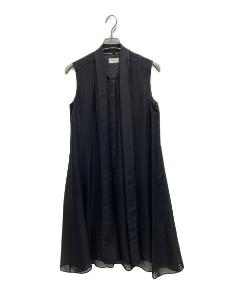 GRACE CLASS（グレースクラス）GRACE CLASS (グレースクラス) ボウタイフレアノースリーブドレス ブラック サイズ:38の古着・服飾アイテム