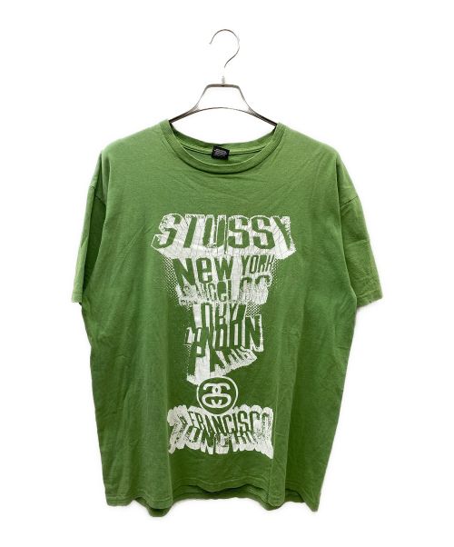 stussy（ステューシー）stussy (ステューシー) プリントカットソー グリーン サイズ:XLの古着・服飾アイテム