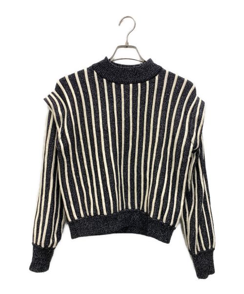 Ameri（アメリ）AMERI (アメリ) VINTAGE SWELL STRIPE KNIT ネイビー サイズ:FREEの古着・服飾アイテム