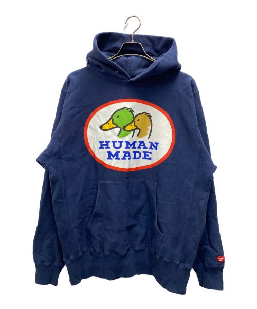 HUMAN MADE（ヒューマンメイド）HUMAN MADE (ヒューマンメイド) ダックプリントパーカー ネイビー サイズ:XLの古着・服飾アイテム