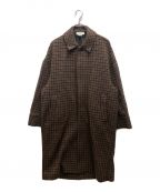 YOKEヨーク）の古着「DOUBLE JQUARD KNIT BALCOLLAR COAT」｜ブラウン