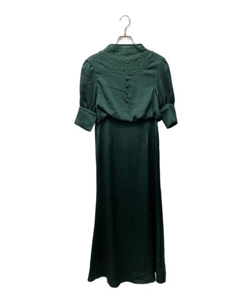 Ameri（アメリ）AMERI (アメリ) DECOLLETE LACE EMPIRE DRESS グリーン サイズ:Sの古着・服飾アイテム