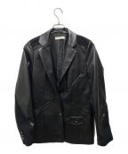 CIEL'AIRシエルエアー）の古着「SPLICED FAUX LEATHER JACKET」｜ブラック